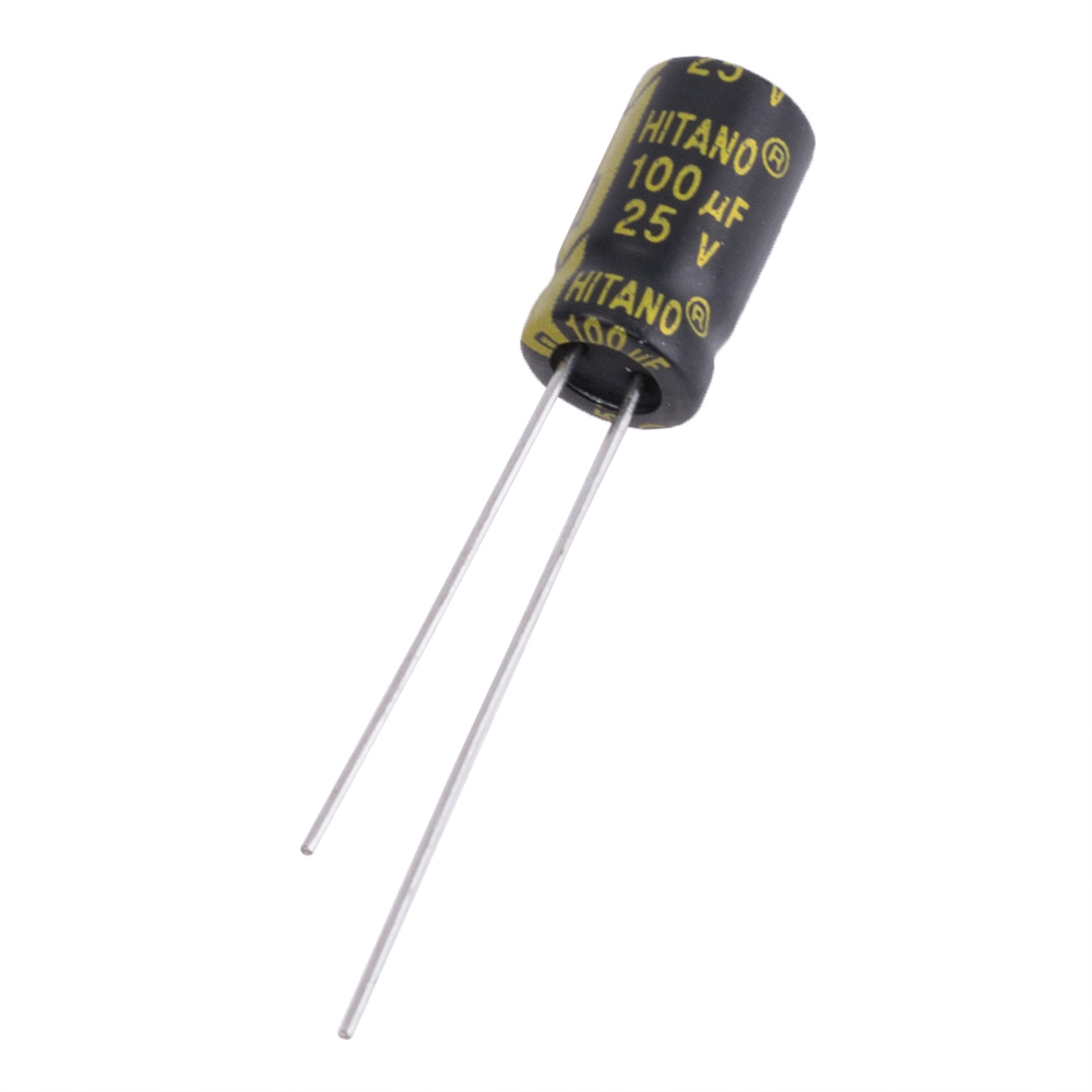 100uF 25V ESX 6,3x11mm (low imp.) (ESX101M25B-Hitano) (електролітичний конденсатор низькоімпедансний)
