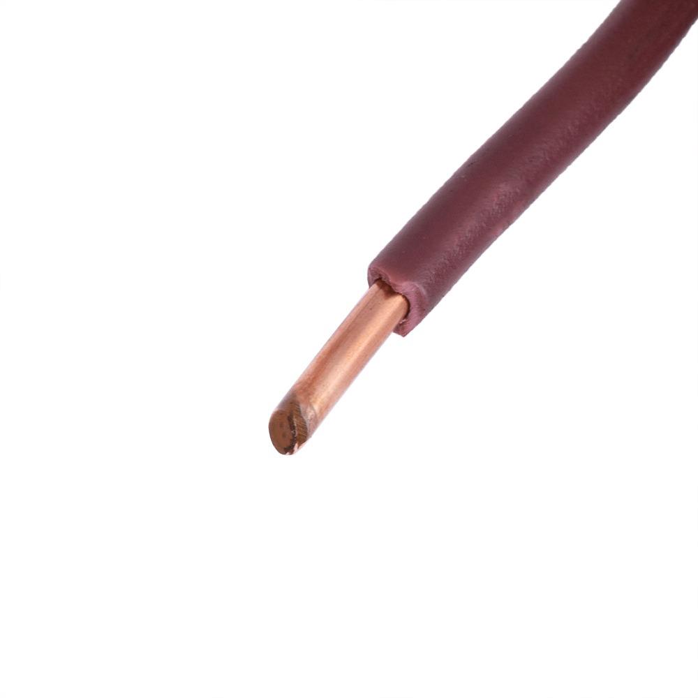 Провід одножильний 4.0mm² (12AWG/D2.25мм, мідь, PVC), коричневий
